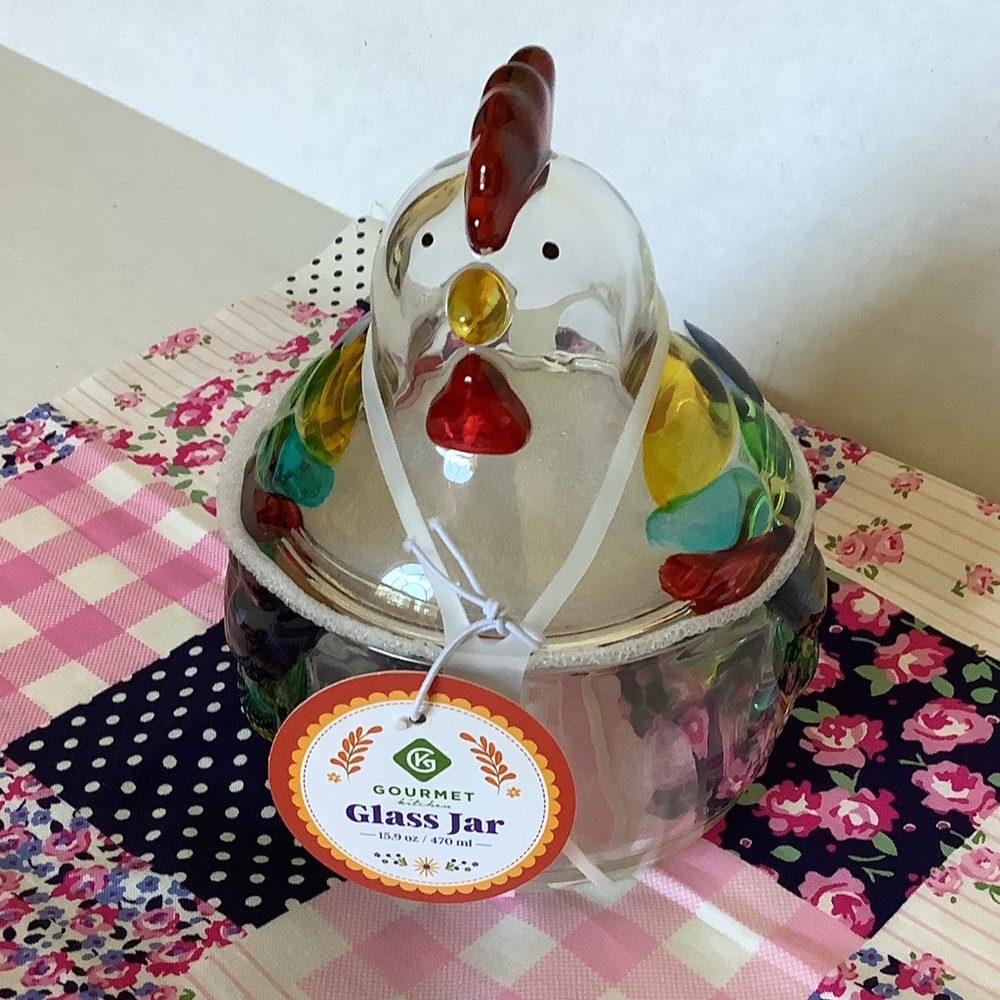 Chicken-shaped Glass Jar